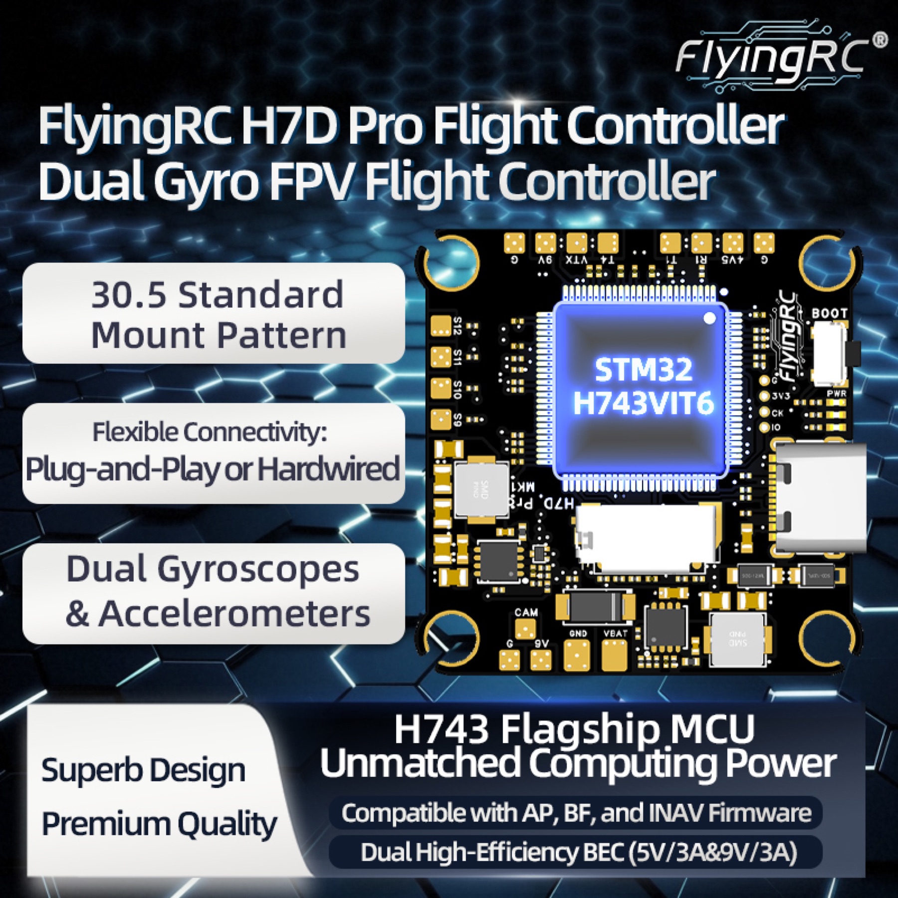 FlyingRC H7D Pro H743 FPV Flight Controller